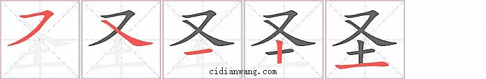 圣字笔顺分步演示图