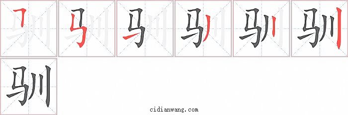 驯字笔顺分步演示图