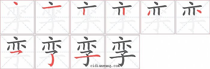 孪字笔顺分步演示图