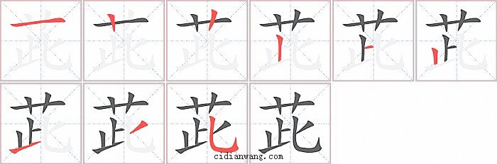 茈字笔顺分步演示图