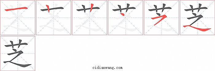 芝字笔顺分步演示图