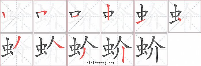 蚧字笔顺分步演示图