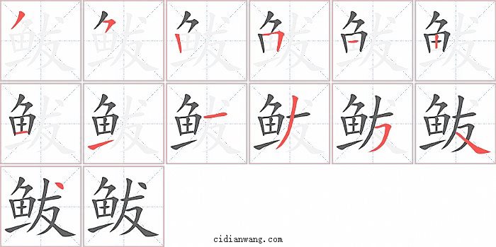 鲅字笔顺分步演示图