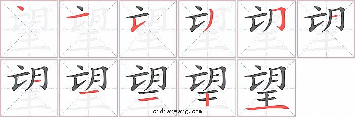 望字笔顺分步演示图