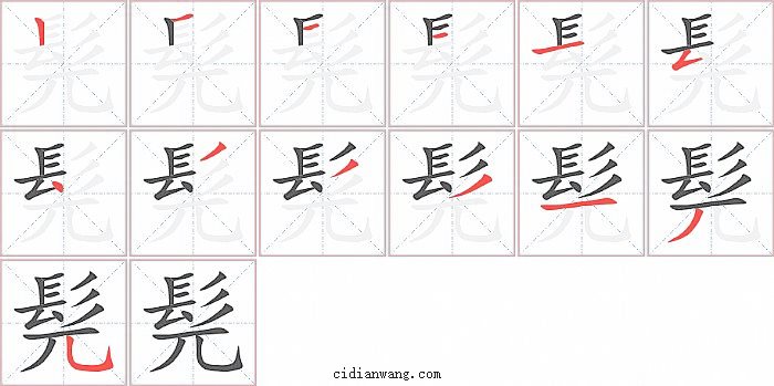 髡字笔顺分步演示图