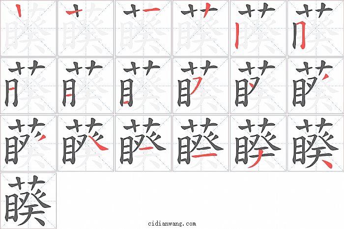 藈字笔顺分步演示图