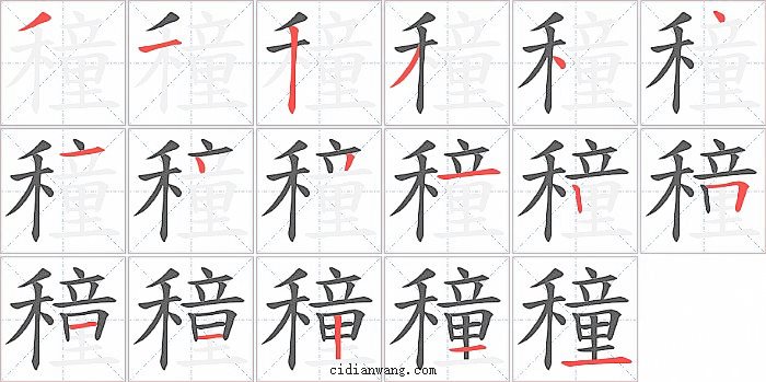 穜字笔顺分步演示图