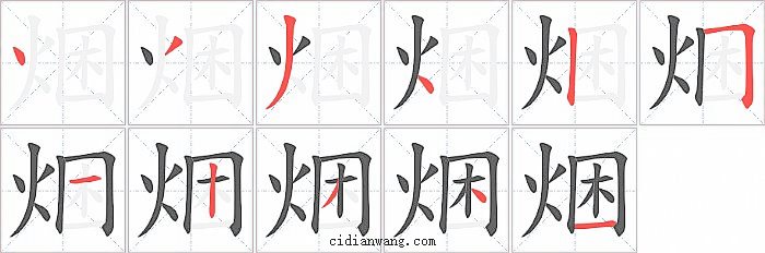 焑字笔顺分步演示图