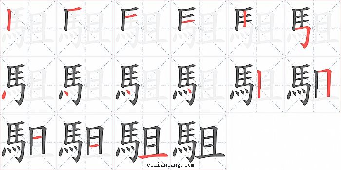 駔字笔顺分步演示图