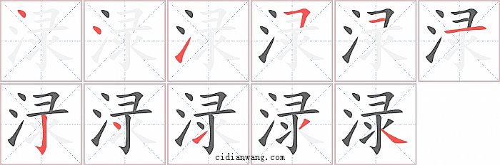 渌字笔顺分步演示图