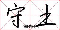 守土怎么写好看