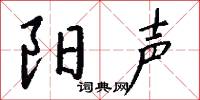 阳声怎么写好看