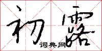 初露怎么写好看