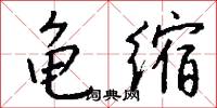 龟缩怎么写好看