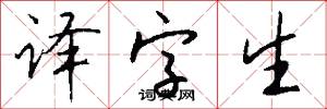 译字生怎么写好看