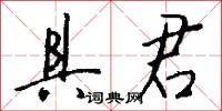 具君怎么写好看