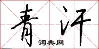 青汗怎么写好看