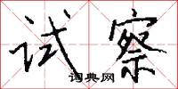 试察怎么写好看
