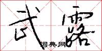 武露怎么写好看