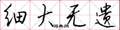 细大无遗怎么写好看