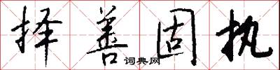 择善固执怎么写好看