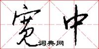 宽中怎么写好看