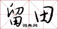 留田怎么写好看