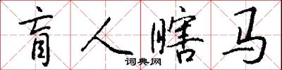 盲人瞎马怎么写好看