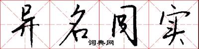 异名同实怎么写好看