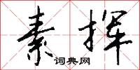 素挥怎么写好看