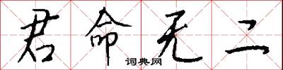 君命无二怎么写好看