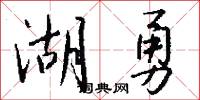 湖勇怎么写好看