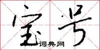 宝号怎么写好看