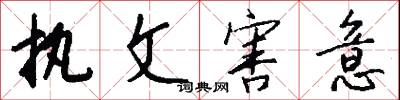 执文害意怎么写好看