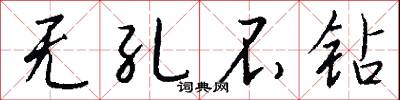 无孔不钻怎么写好看