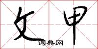 文甲怎么写好看