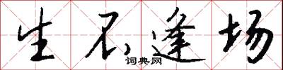 生不逢场怎么写好看