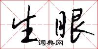 生眼怎么写好看