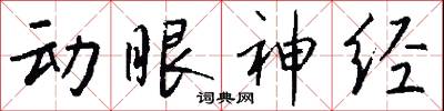 动眼神经怎么写好看