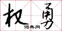 权勇怎么写好看