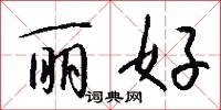 丽好怎么写好看