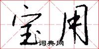 宝用怎么写好看