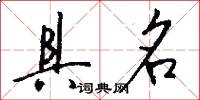 具名怎么写好看