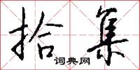 拾集怎么写好看