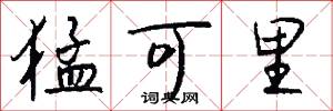 猛可里怎么写好看