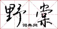 野棠怎么写好看