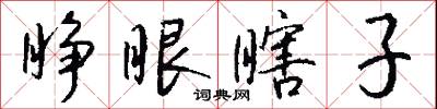 睁眼瞎子怎么写好看