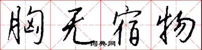 胸无宿物怎么写好看