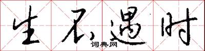 生不遇时怎么写好看