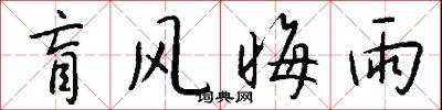 盲风晦雨怎么写好看